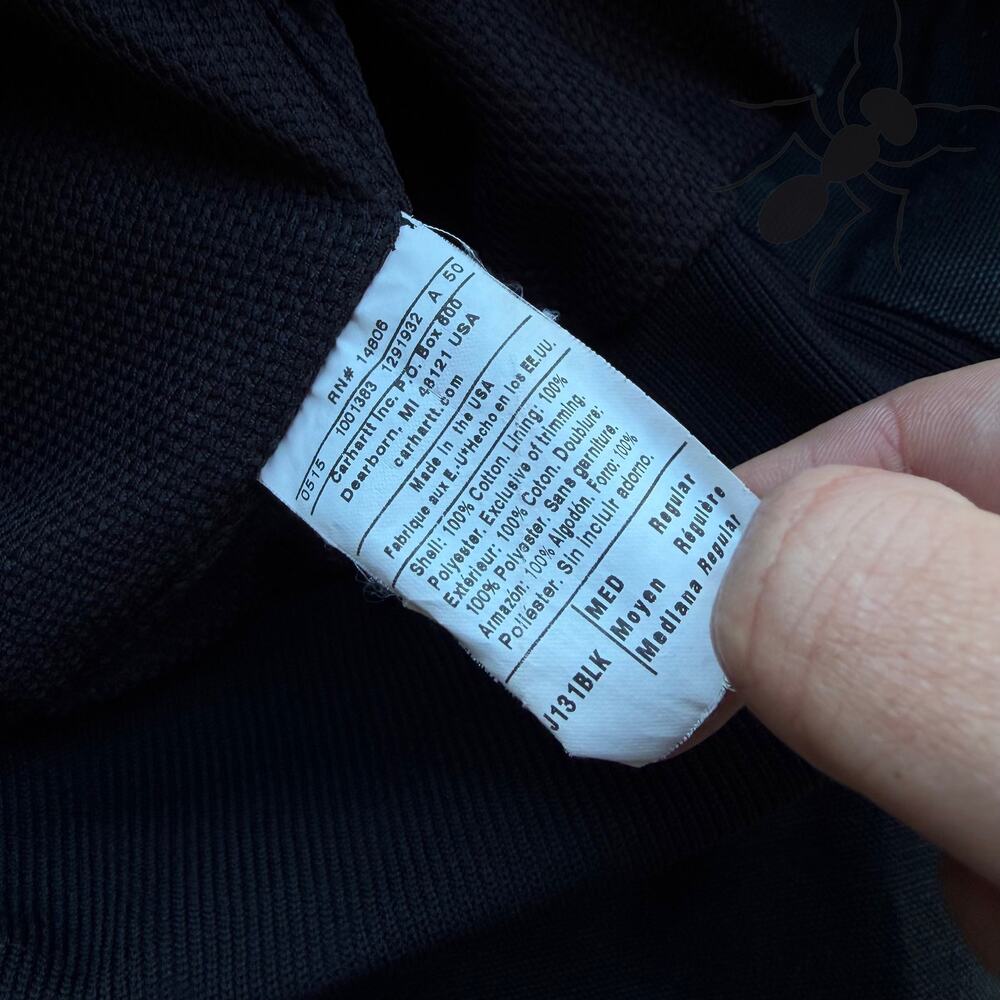 Vintage Y2K Carhartt J131 black active hooded work wear jacket - Picture 5 of 7